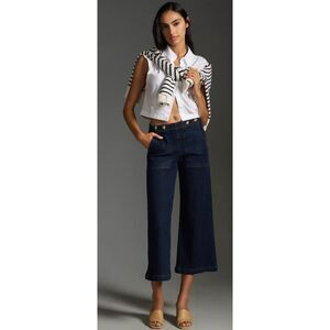 The Kit Cropped High-Rise Wide-Leg Utility Trousers by Pilcro Sz 27